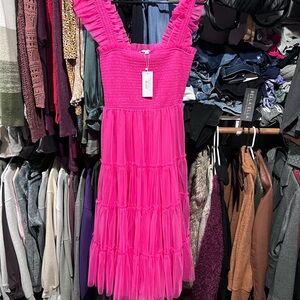 Baltic Born - Emma smocked tulle dress - hot pink - NWT never worn